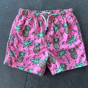 Maamgic kids pink pineapple palm tree print swim shorts trunks